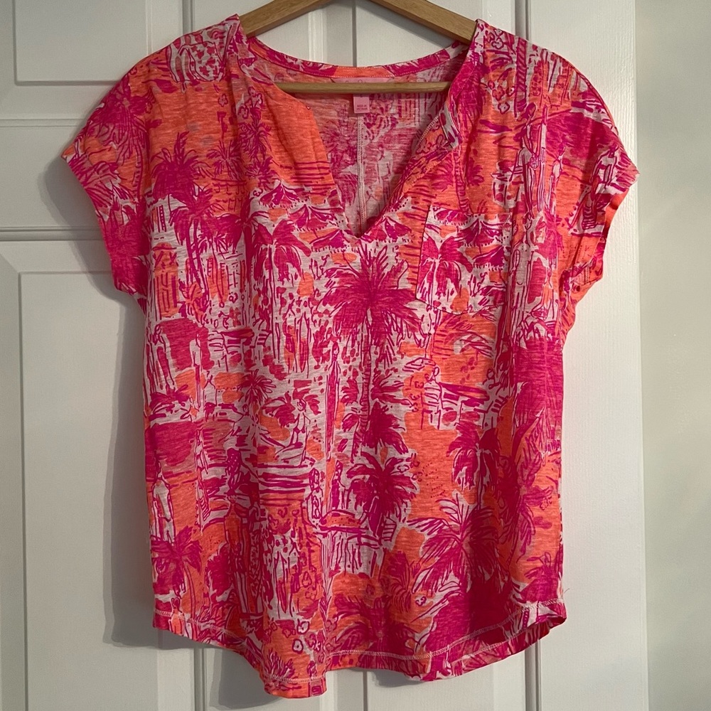 Lily Pulitzer Pink and Orange Top Size Small